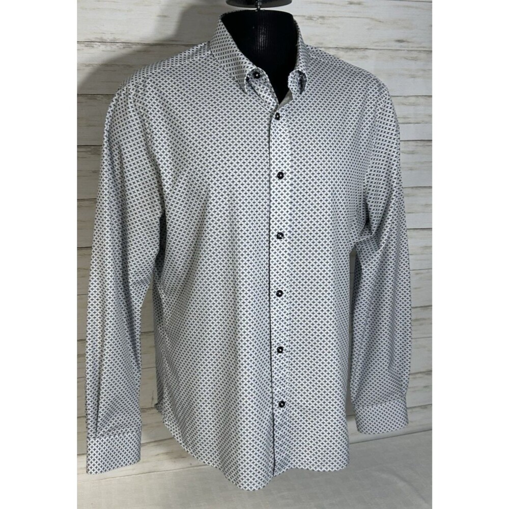 MINTY! 7 DIAMONDS ASPECT 4 Way Stretch Woven Long Sleeve Shirt Size XL Mens